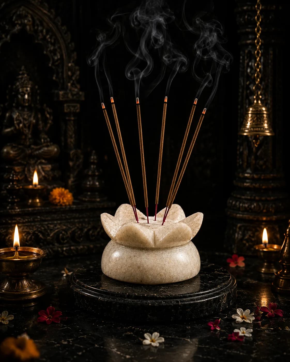 Lotus Marble Agarbatti Stand