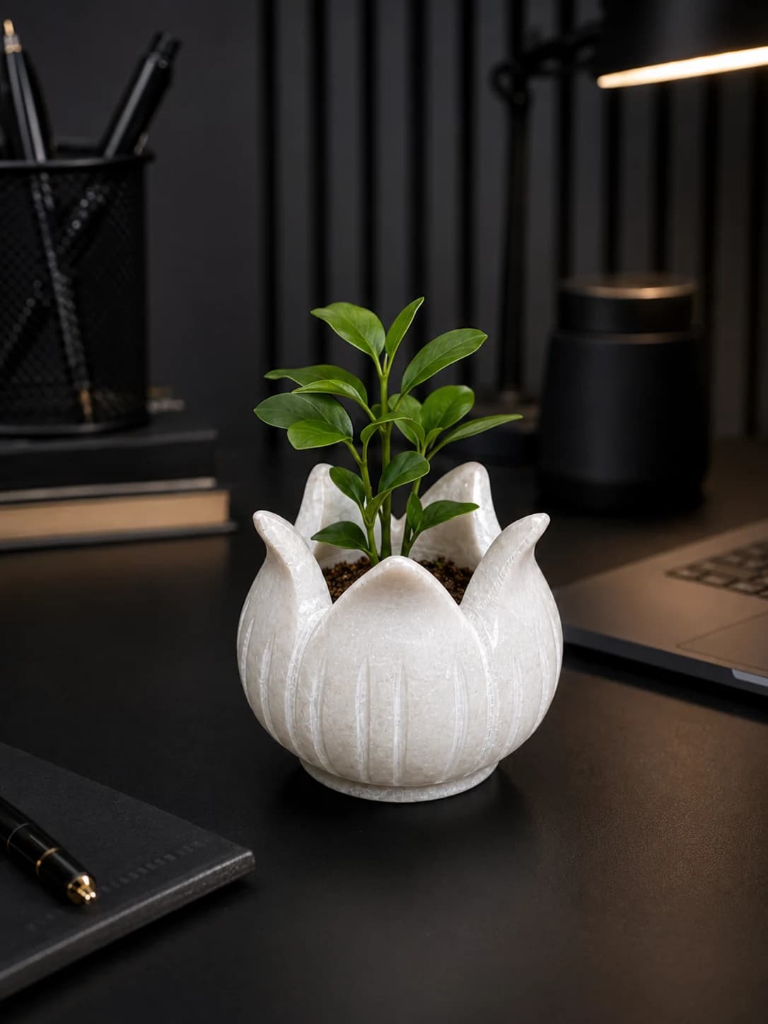Marble Lotus Pot