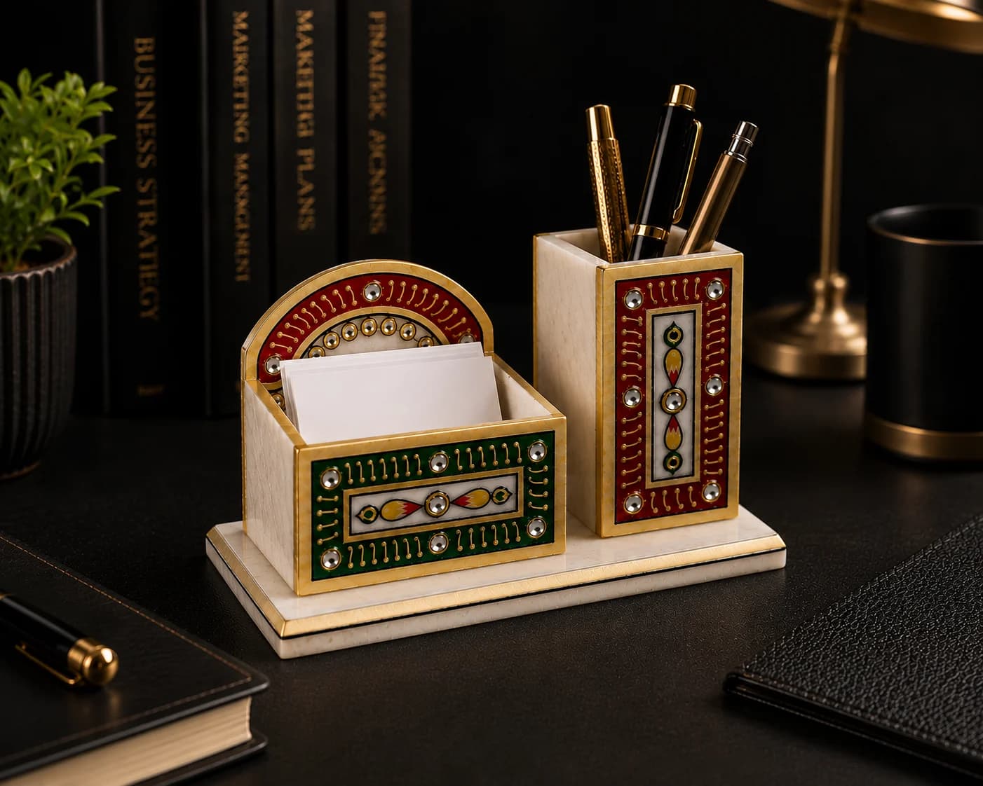 Marble Pen Stand Set